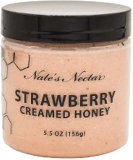 Nate's Nectars Creamed Honey Spreads, 5.5oz (1 Jar, Strawberry)