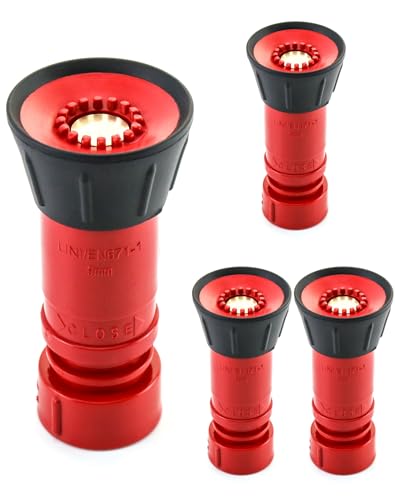 Image of QWORK Fire Hose Nozzle, 1 inch Heavy Duty NPSH /NPT Thermoplastic Constant Flow Fog Nozzle, Fire Equipment, 4 Pack