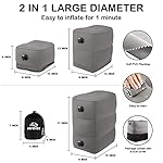 JefDiee Inflatable Foot Rest Pillow, Kids Airplane Bed, Adjustable 3 Layers Height Leg Rest Pillow, Airplane Travel Essentials Great for Office, Home, Trains, Cars - Image 5