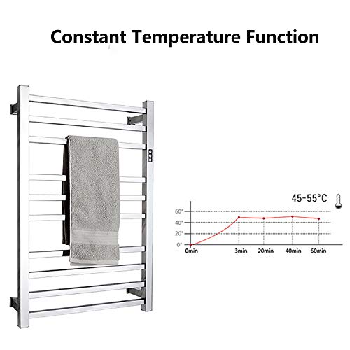 Toallero eléctrico baño con temporizador y radiador calientatoallas impermeable 4