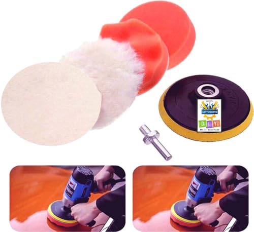 Image of DIY Crafts With 2x Felt 2x Fur 2x Backer Pad, 5 inchinch, 15x Mini 1-3 inchinch Cones - Choice 1-7 inchinch Wool Polishing Wheel Point Mandrel Tight Area Detailing Wa (With 2x Felt 2x Fur 2x Backer Pad, 5 inchinch)