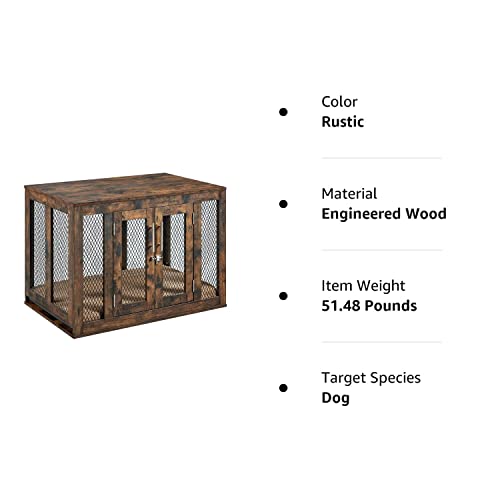 Unipaws Medium Dog Crate Pet Crate Furniture With Cushion And Tray For Medium Dogs, Mesh Dog Kennels With Double Doors, End Table Dog House, Medium Crate Indoor Use #TOP7