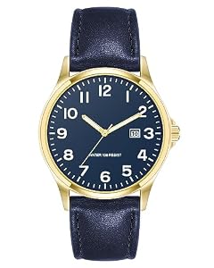 Amazon Essentials Men's Easy To Read 42mm Analog Watch - AE/1000NVNV (Navy/Gold)