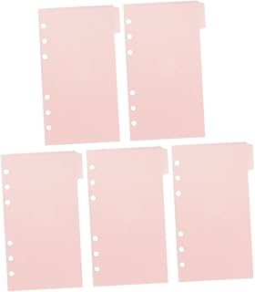 JEWEDECO 1 Conjunto De Pastas De Arquivo Clipes De Fichário Pastas De Bolso Blocos De Notas Fichário Sacos De Dinheiro Fichário Sacos De Folhas Soltas Bolsos De Fichário De Plástico Pasta