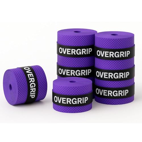 Kit 6 Overgrips Para Raquete Tênis e Beach Tennis Alta Aderência, Fácil Aplicação, Conforto na Pegada, Secagem Rápida e Excelente Custo-Benefício KOALAECOM® (Roxo)