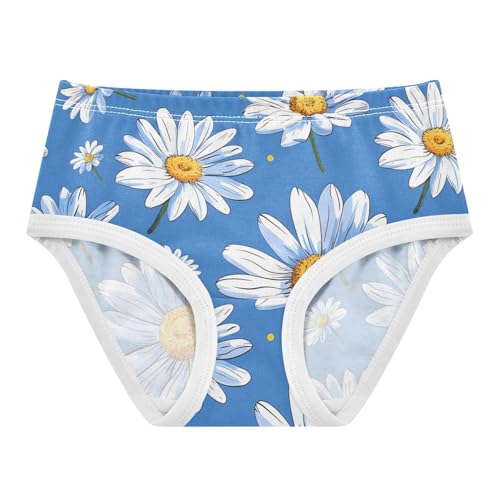 Cotton Girls Underwear Toddlers Cute Daisies Flowers Blue Little Girl Panties Bright Briefs Undies Kids 2t