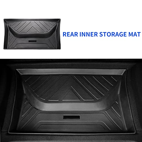 Powoq Fit Tesla Model Y Trunk Mat Floor Mats Cargo Mat Cargo Liner Floor Liner Trunk Liner For 2020 2021 2022 Tesla Model Y Accessories (Four Trunk Mats + Floor Mats+3 Pcs Rear Backrest Mats) #TOP5