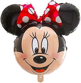 34" Minnie Mouse Shaped Foil Balloon With Red Bow