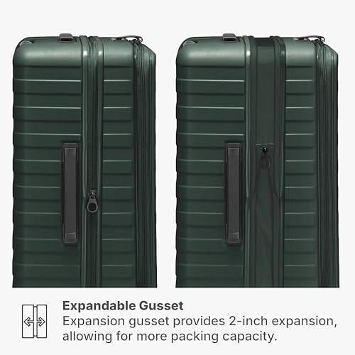 Traveler\'s Choice Novia Top Opening Expandable Polycarbonate Luggage with Spinner Wheels, Green, 30-Inch Large