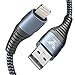 Produktbild iPhone Ladekabel [2Pack 1M+2M ] MFi Zertifiziert Lightning Kabel Nylon iPhone Kable Schnellladung USB Ladekabel für iPhone 12/12 Pro/12 Mini/11/11 Pro/XS/XR/X/8/8 Plus/7/7 Plus/6s/6/6 Plus/5S/SE,iPad