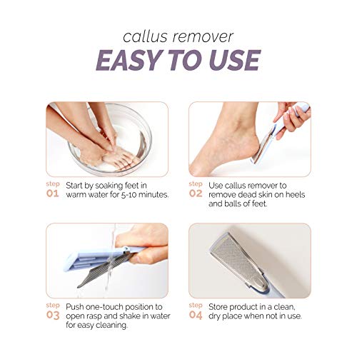 F3 Systems, Stainless Steel Callus Remover, Effective For Thick Callus And Cracked Feet Pedicure Rasp, Remove Hard Skin, Grater Foot File, Foot Scrubber, Professional Foot Care #TOP6