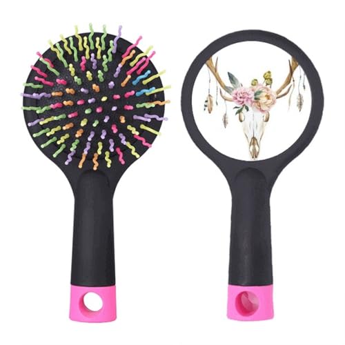 Brosse à cheveux démêlante Flower Nation Tête de cerf anti-casse avec coussin d'air
