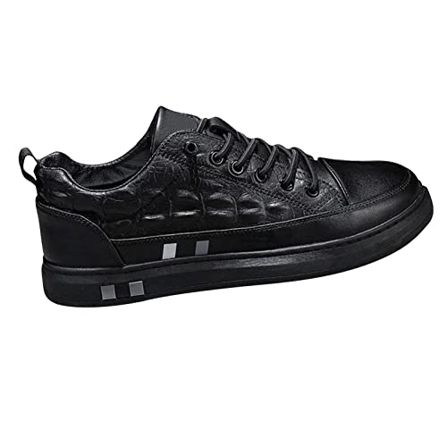 Sapatos de Caminhada Masculinos, Tênis Fashion Masculino Com Cadarço e Estampa de Crocodilo Versátil