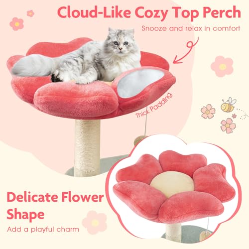 Árbol para Gatos Tangkula 49 in Floral con Rascador y Plataforma miniatura 4