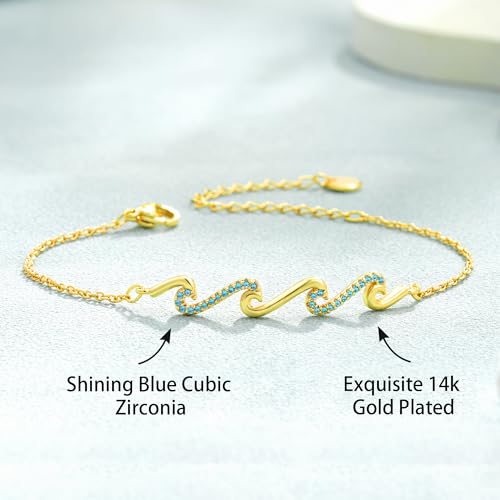 C-leen Gifts for Daughter, 14K Gold Plated Wave Bracelet Unique Birthday Gifts for Daughter by C-leen - Used condition - Image 4