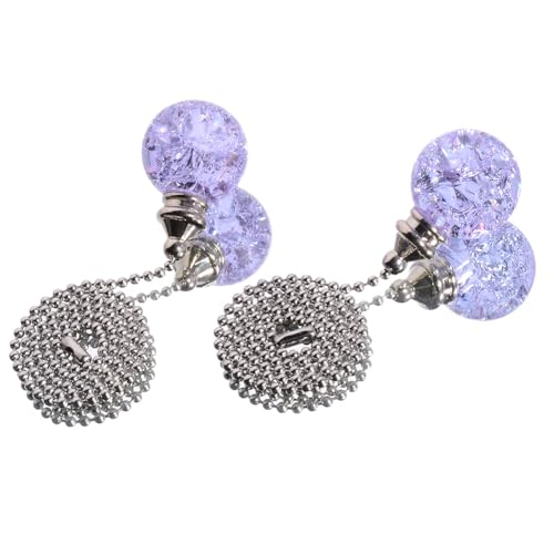 Image of 2 Pcs Decorative Fan Strings Ceiling Fan Extension Pulls Light Fixture Pull Chains Light Pull Chain Extenders Ceiling Fan Pull Chain Pendants Connectors Ornaments with Ball Purple