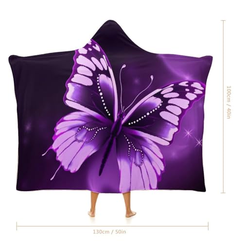 Couverture à capuche papillon violet joli cadeau pour canapé