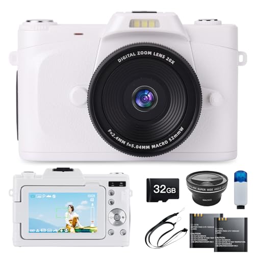 Moledro �f�W�^���J���� 4K �f�W�J�� 6800����f 180�x��]�\�f�B�X�v���C �L�p�����Y�t�� 32GB�}�C�N��SD�J�[�h�t�� 16�{�f�W�^���Y�[�� �I�[�g�t�H�[�J�X�@�\ ��U��␳ �E�F�u�J���� ���B��֗� 3�C���`���� �o�b�e���[2�� 