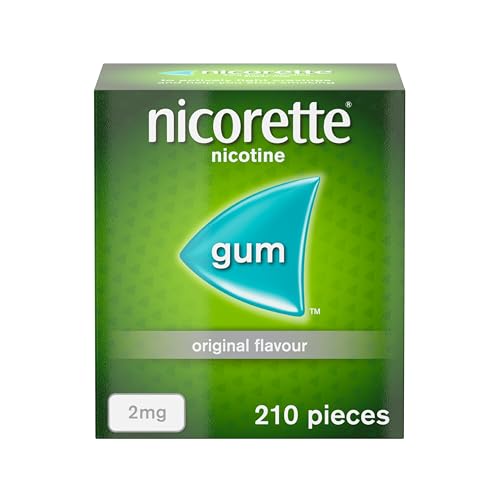 Nicorette 2mg Gum Original Flavour (105 Pieces), Nicotine Gum to Help to Quit Cigarettes for Good, Discreet and Fast-Acting Stop Smoking Aid to Ease Cravings, Chewing Gum