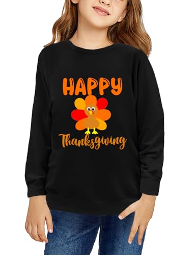 Remimi Unisex Kids Halloween Sweatshirt Long Sleeve Thanksgiving Cute Graphic Pullover Top 3-14 Years2