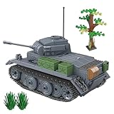 General Jim's Military Brick Building Set - WW2 German Army Panzer II AUSF L LUCHS Building Blocks Tank Model Set for World War 2, History Enthusiast, for All Building Levels