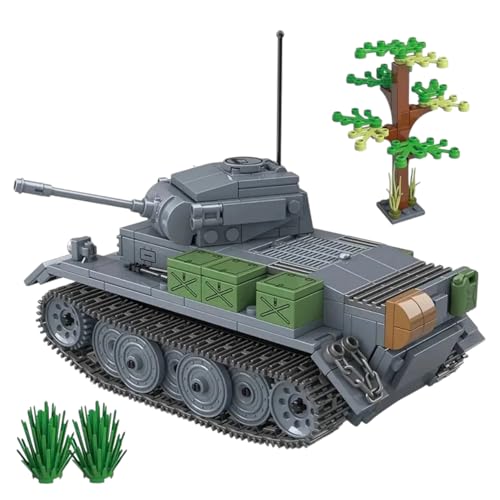 General Jim's Military Brick Building Set - WW2 German Army Panzer II AUSF L LUCHS Building Blocks Tank Model Set for World War 2, History Enthusiast, for All Building Levels