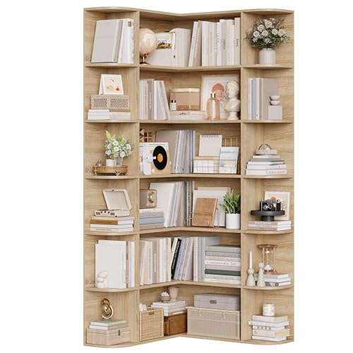 Dettagli Curati: Gli angoli arrotondati non solo conferiscono a questa libreria angolare un aspetto elegante, ma prevengono efficacemente urti e graffi, garantendo la sicurezza domestica. A differenza di altre librerie angolari senza pannello posteriore, la nostra scaffale libreria è dotata di un robusto pannello posteriore di 1,2 cm di spessore che non solo protegge le pareti da polvere e usura, ma offre anche un'eccellente stabilità