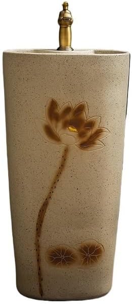 Pedestal Sinks Ceramic Sink Wash Basin Balcony Vertical Floor-Standing Home Bathroom (A)