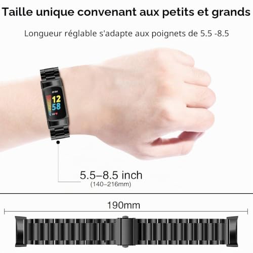 Chofit Bracelets compatibles avec Fitbit Charge 6, bracelets de rechange en acier inoxydable pour Fitbit Charge 6 – vue 3