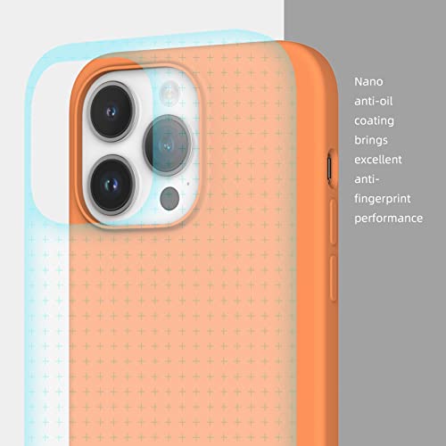 K TOMOTO Compatible with iPhone 14 Pro Max Case for Women, [Drop Protection] [Anti-Fingerprint] [Anti-Scratch] Shockproof Soft-Touch Silicone Phone Case for iPhone 14 Pro Max 6.7", Orange by K TOMOTO - Image 4