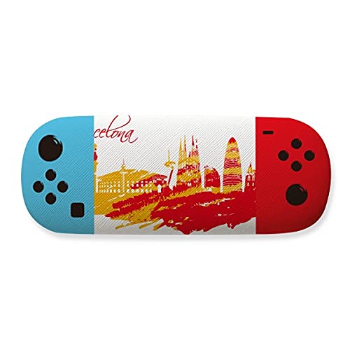 Étui de rangement pour lunettes motif Barcelone jaune et rouge City Outline