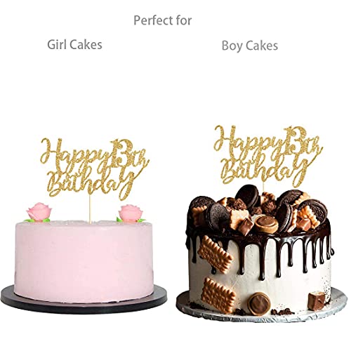 Image of FestikoGold Glitter Happy 13th Birthday Cake Topper, Gold 13 Years Old Birthday Party Decorations, Girl or boy Birthday Cake Toppers