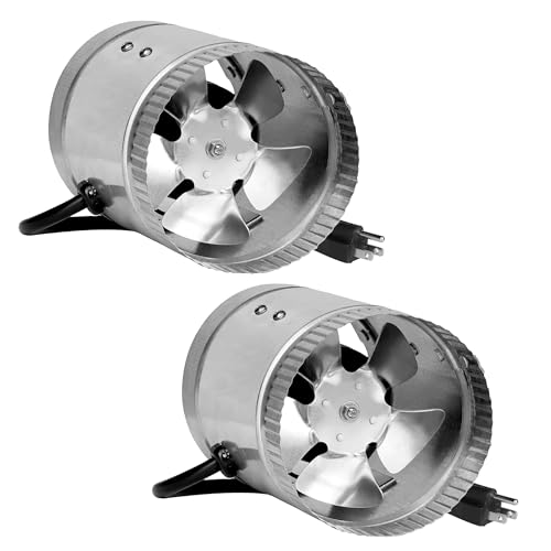 iPower 4 Inch Booster Fan 100 CFM with Low Noise, Inline Duct Exhaust HVAC Vent Blower in Grow Tent, Basements, Bathrooms and Kitchens, 2 Pack
