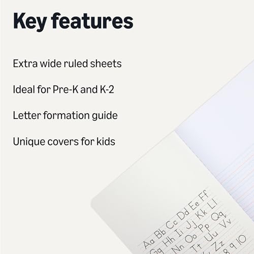 Amazon Basics Primary Composition Notebook, Extra Wide 1/2" Ruled Lines, 9.75" x 7.5", 100 Sheets, Multiple Colors, 15-Pack by Amazon Basics - Image 2