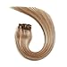 Clip in Extensions Golden Brown to Bleach Blonde Thick Double Weft Hair Extensions Clip in Silky Straight Highlights Gluless 18in 70g 7Pcs Full Head
