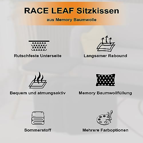 RACE LEAF Vierer-Set 40.5x40.5cm Memory Foam Slow Rebound Sitzkissen Indoor Household Sitzkissen wasserdichte Oberfläche… – Ansicht 4