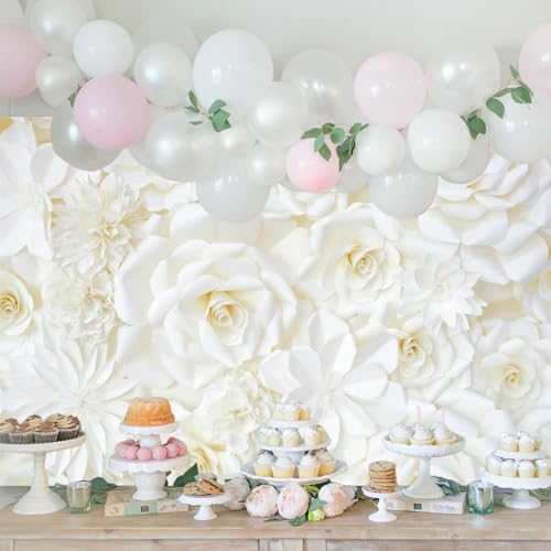 Fondo decorativo floral blanco 10x8 pies para fotografía miniatura 6