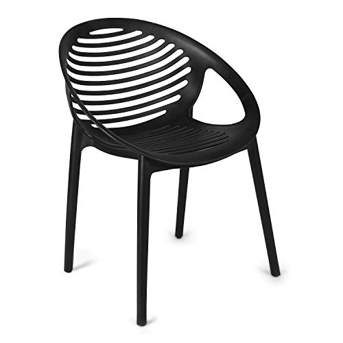 Image of Cello Abacus Chair Set Pack of 4 - Black | Strong and Durable | Easy to Clean | Chair for Living Room, Bed Room, Kitchen, Office Room, Outdoor | 3 Years Warranty