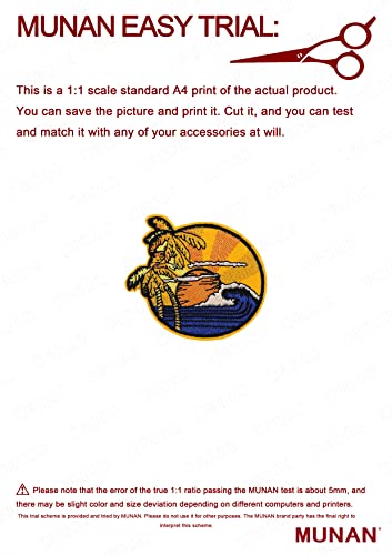 Munan Sunset Seaside Beach Coconut Tree Outdoor Patch Embroidered Applique Badge Iron On Sew On Emblem #TOP1