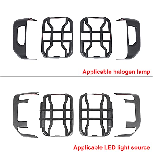 Hoolcar Tail Light Guards Rear Light Cover Protector For Jeep Gladiator Jt 2018-2022, Black, For Halogen Lamp #TOP1