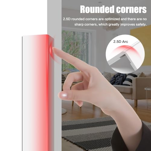 Image of Frychee Wall Corner Protector, Walls Edge Protector,Self-Adhesive Wall Corner Guards,PVC Double Side Edge Protector, Furniture Stairs Guard (2, 2.5x150cm /0.98x59.1in)