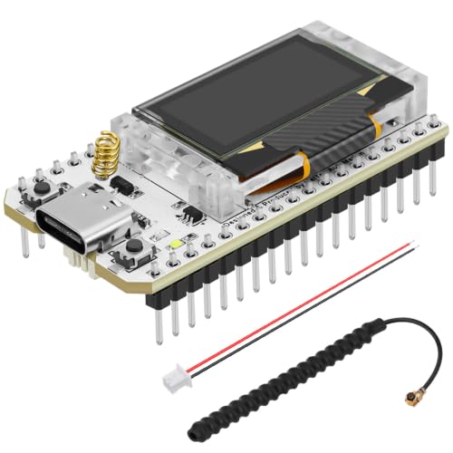 Image of ESP32 Development Board WiFi Bluetooth LoRa Dual Core 240MHz CP2102 with 0.96'' OLED Display and 433 /470MHz Antenna for Arduino (868 /915MHz)