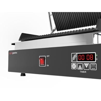 GGM Gastro | DKGJ322 | Kontaktgrill - 2,2 kW - Digital - oben & unten Gerillt - Grillfläche: 350x240mm – Bild 4