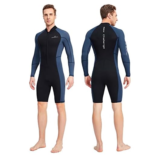 ZYIGBW Roupa de mergulho masculina curta de 1,5 mm, proteção UV, manga comprida, Rash Guard para mergulho, natação, surf, canoagem, mergulho (3GG, azul masculino)