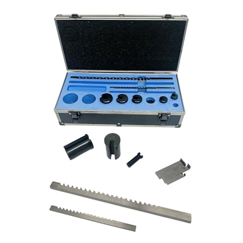 DBMIMPORTERS No.10 HSS Keyway Broach Precision Ground Teeth Cutter Bushings Shim 18 Pc Set