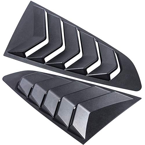 Side Window Louvers For Ford Mustang 2015 2016 2017 2018 2019 2020 2021 Windshield Sun Shade Cover Vent Gt Lambo Style Custom Fit All Weather Abs (Matte Black) #TOP3