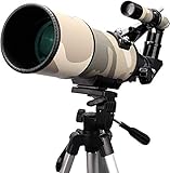 [TRÍPODE DE METAL DE TAMAÑO COMPLETO]: telescopio El trípode fotográfico de tamaño completo de aluminio ajustable premontado garantiza una plataforma estable. Configuración rápida y fácil sin herramientas, incluso para principiantes.