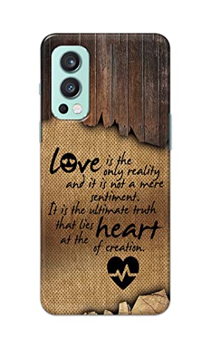 Image of PRINTFIDAA Love is The Only Reality and It is Not Mere Sentiment Printed Designer Hard Case for OnePlus Nord 2 (5G) Back Cover -(e) RPM1010