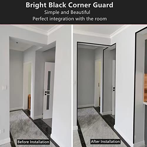 Image of Aluminium Alloy Metal Corner Guards 10 Pcs Wall Corner Protector 1.6 inch x 1.6 inch x 48 inch Wall Corner Protection Decoration Black Pack of 10 Corner Guards 20 Ga /1 mm Thickness