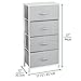 mDesign Tall Dresser Storage Tower Stand with 4 Removable Fabric Drawers - Steel Frame, Wood Top Organizer for Bedroom, Entryway, Closet - Lido Collection - Gray